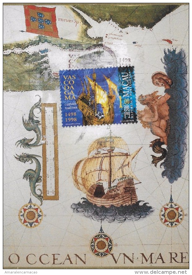 CARTE MAXIMUM -  MAXICARD - MAXIMUMKARTE - MAXIMUM CARD - MACAO / MACAU - PORTUGAL 1498 / 1998 - VASCO DA GAMA - Tarjetas – Máxima