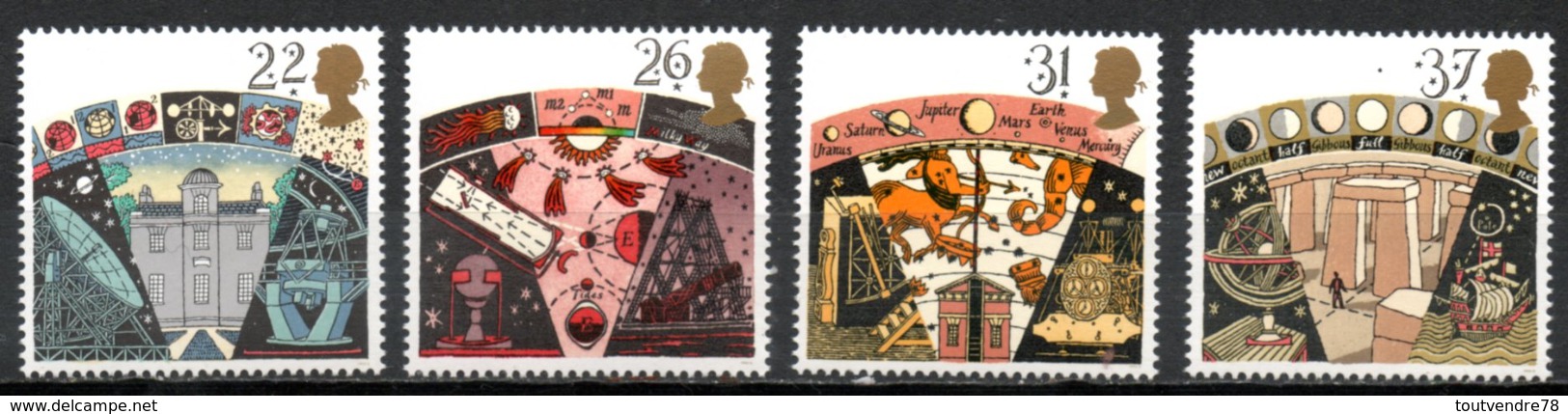 FJ2610 : Grande-Bretagne Yvert N°1490 à 1493 Neuf 1990 Astronomie - Unused Stamps