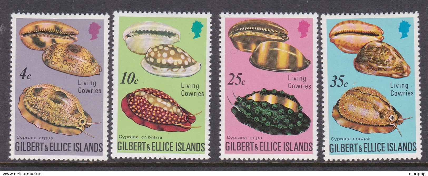 Gilbert And Ellice Islands SG 247-250  1975 Cowrie Shells Mint Light Hinged - Gilbert & Ellice Islands (...-1979)