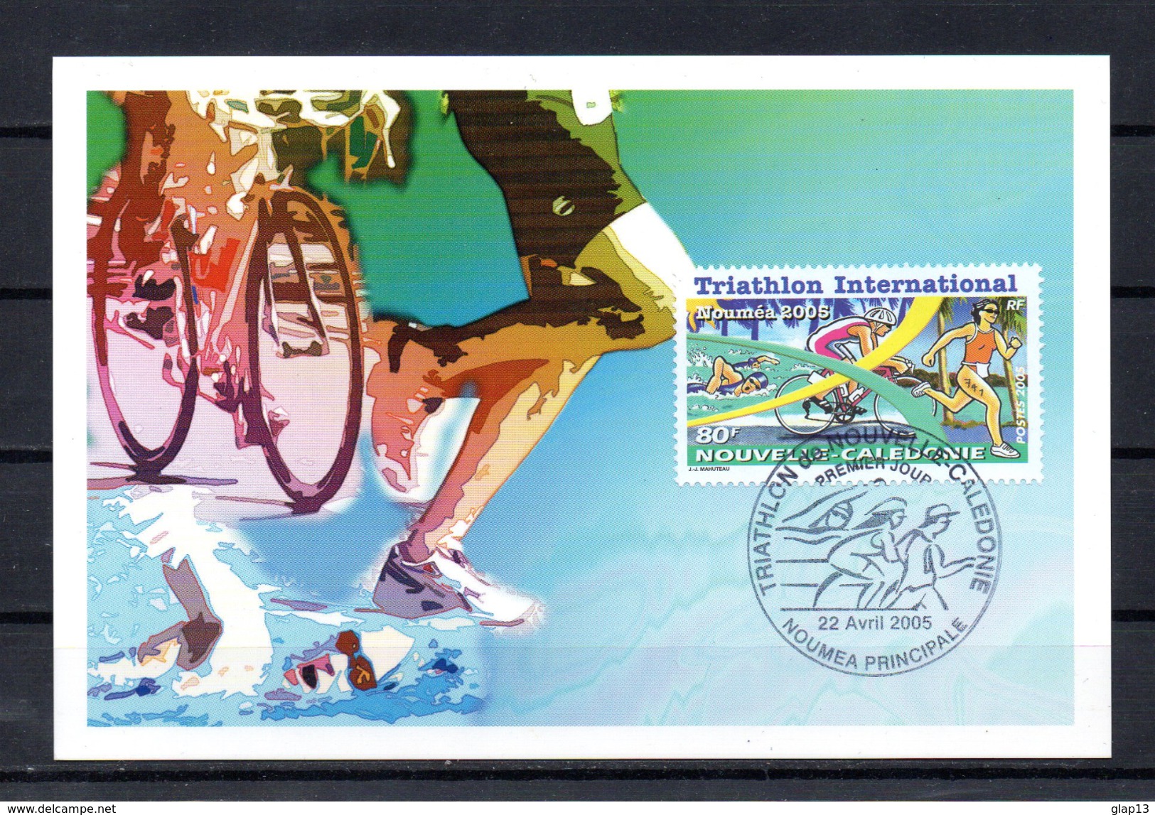 NOUVELLE CALEDONIE 2005 CARTE MAXIMUM TIMBRE N°940 TRIATHLON INTERNATIONAL - Cartes-maximum