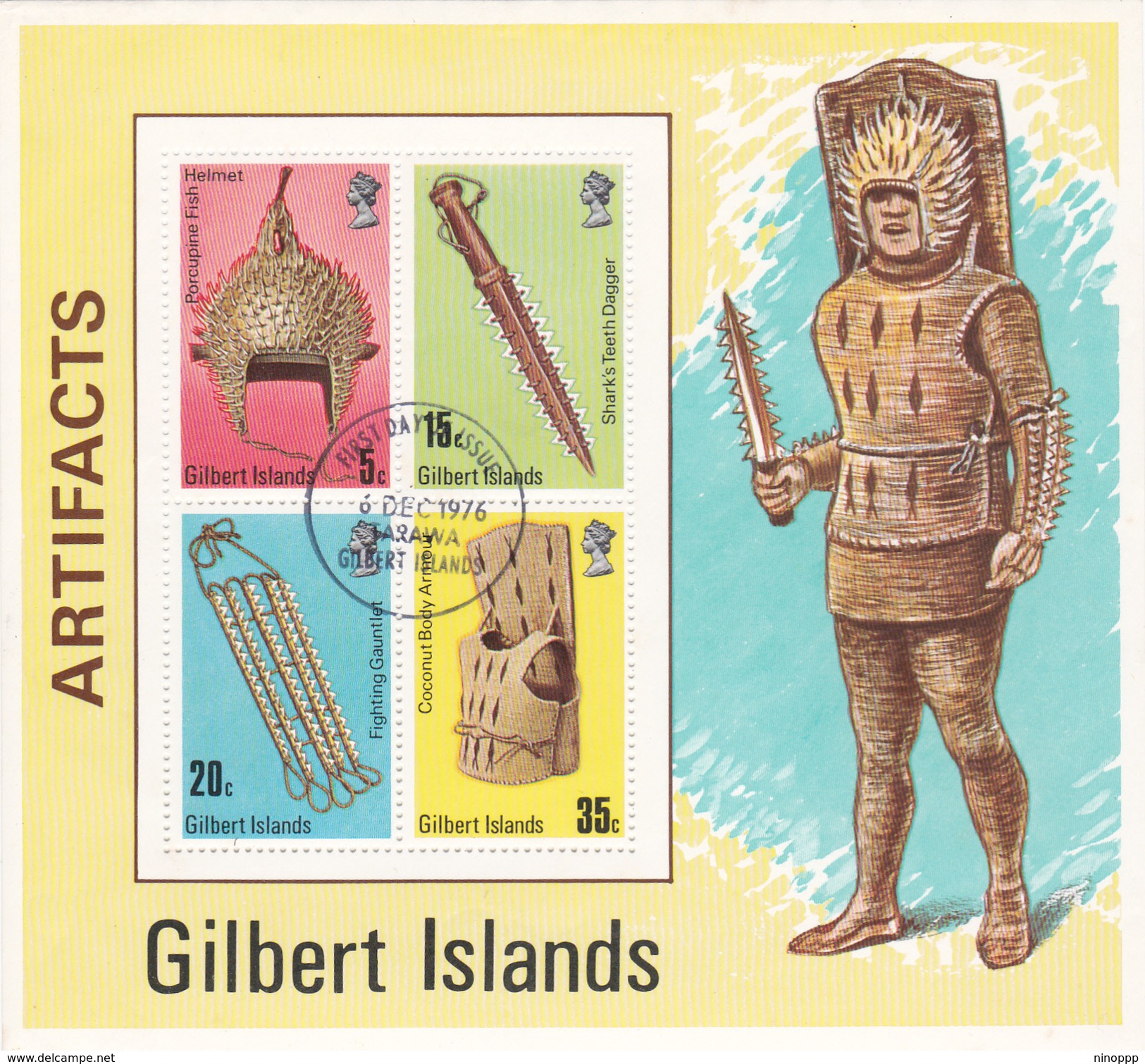 Gilbert Islands 1976 Artifacts Miniature Sheet Used - Gilbert & Ellice Islands (...-1979)