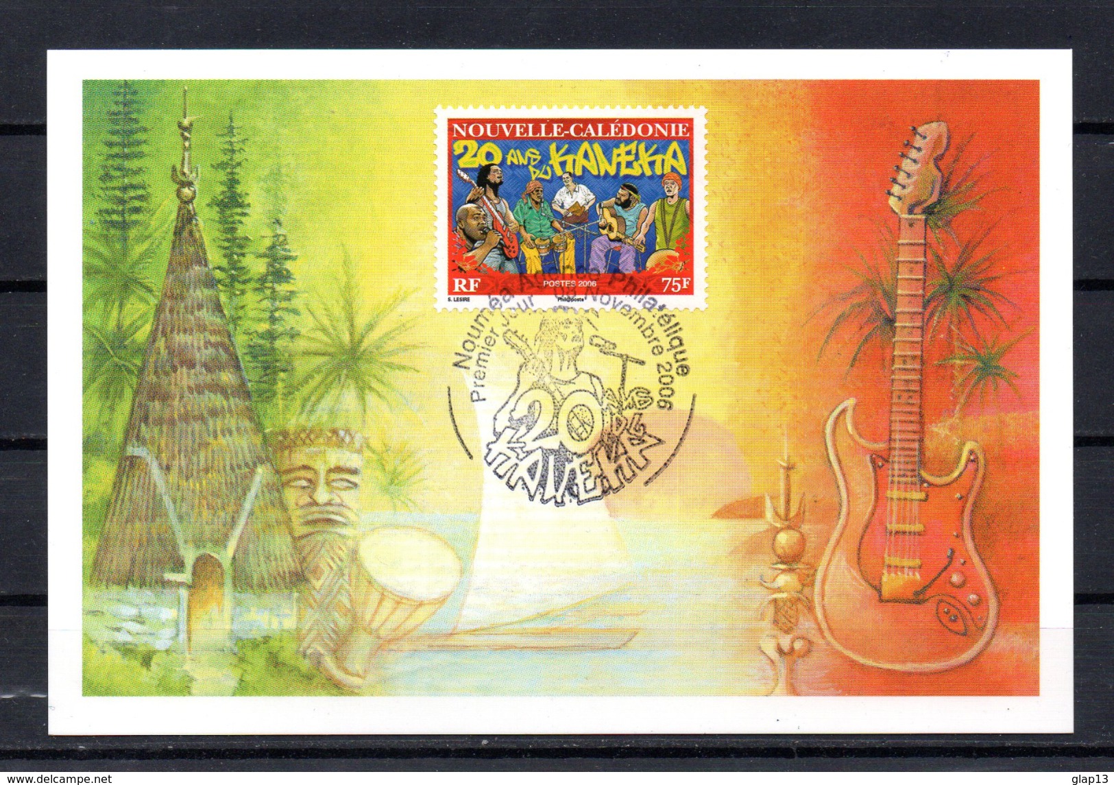 NOUVELLE CALEDONIE 2006 CARTE MAXIMUM TIMBRE N°990 MUSIQUE - LE KANEKA - Cartes-maximum