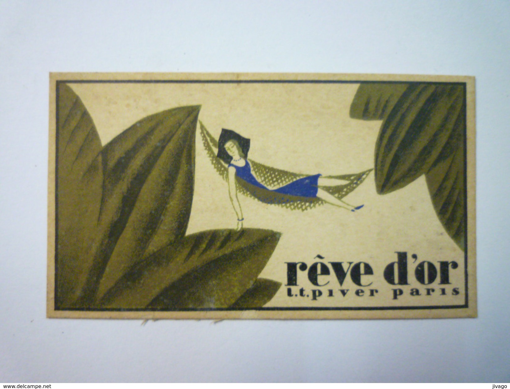 CARTE PARFUMEE  "rêve D'or"  PIVER  PARIS  Avec Calendrier  1929   - Anciennes (jusque 1960)