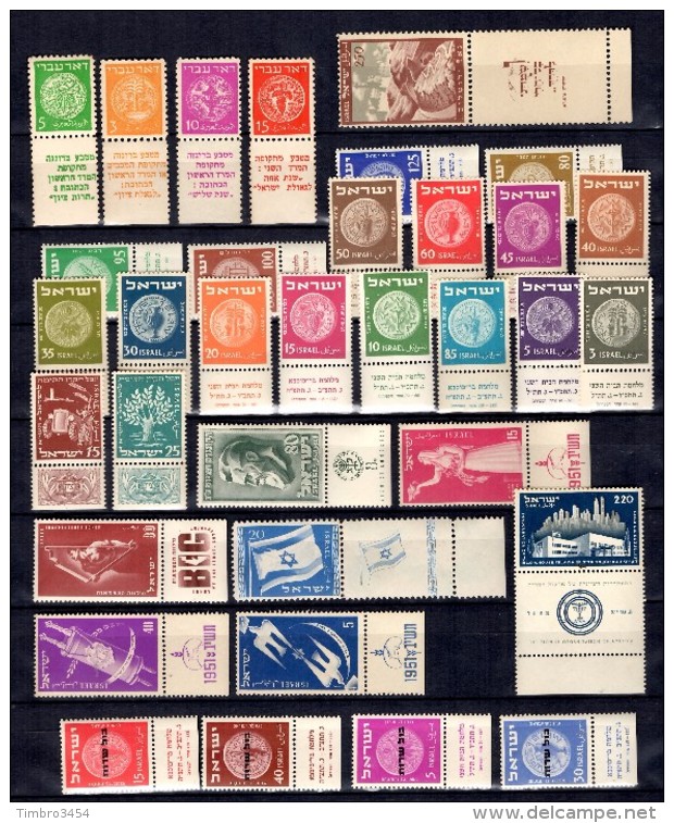 Israël Belle Collection Neufs ** MNH 1949/1951. Tous Avec Tabs. Bonnes Valeurs. TB. A Saisir! - Collections, Lots & Séries