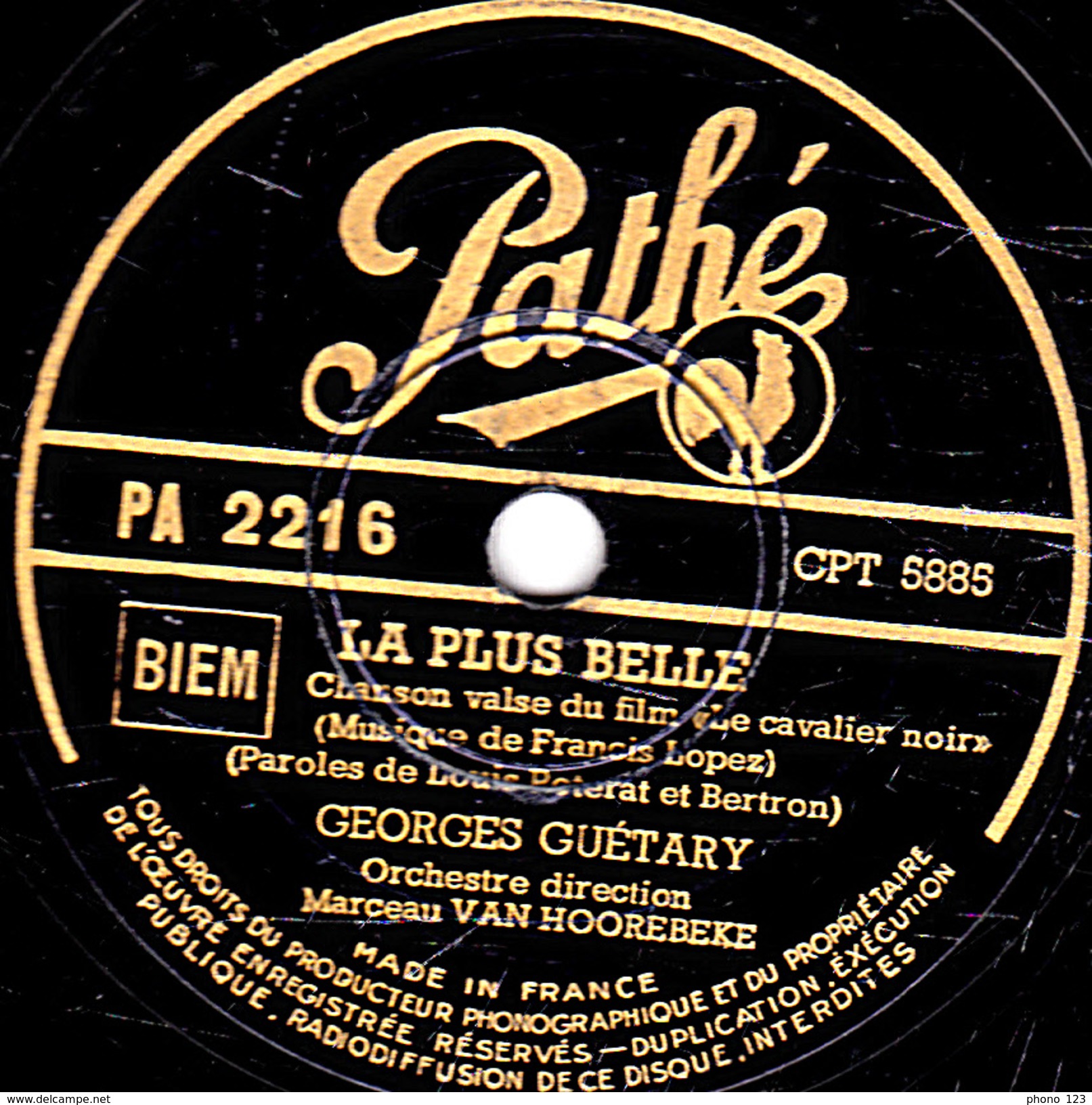 78 T. - 25 Cm - état  B - GEORGES GUETARY - CHIC A CHIQUITO - LA PLUS BELLE - 78 T - Disques Pour Gramophone
