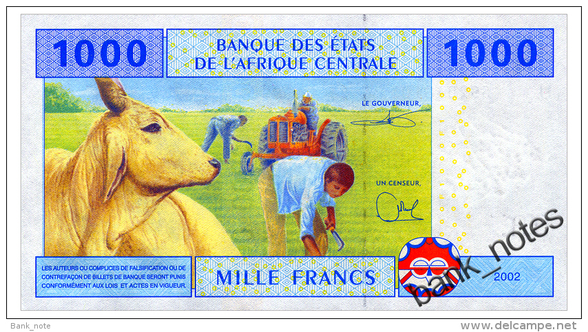 CENTRAL AFRICAN STATES CAMEROUN 1000 FRANCS 2002 Pick 207U Unc - Central African States