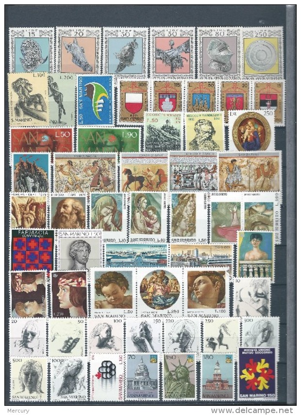 SAINT-MARIN - Bonne collection de timbres neufs jusqu´en 1979 - 23 scans