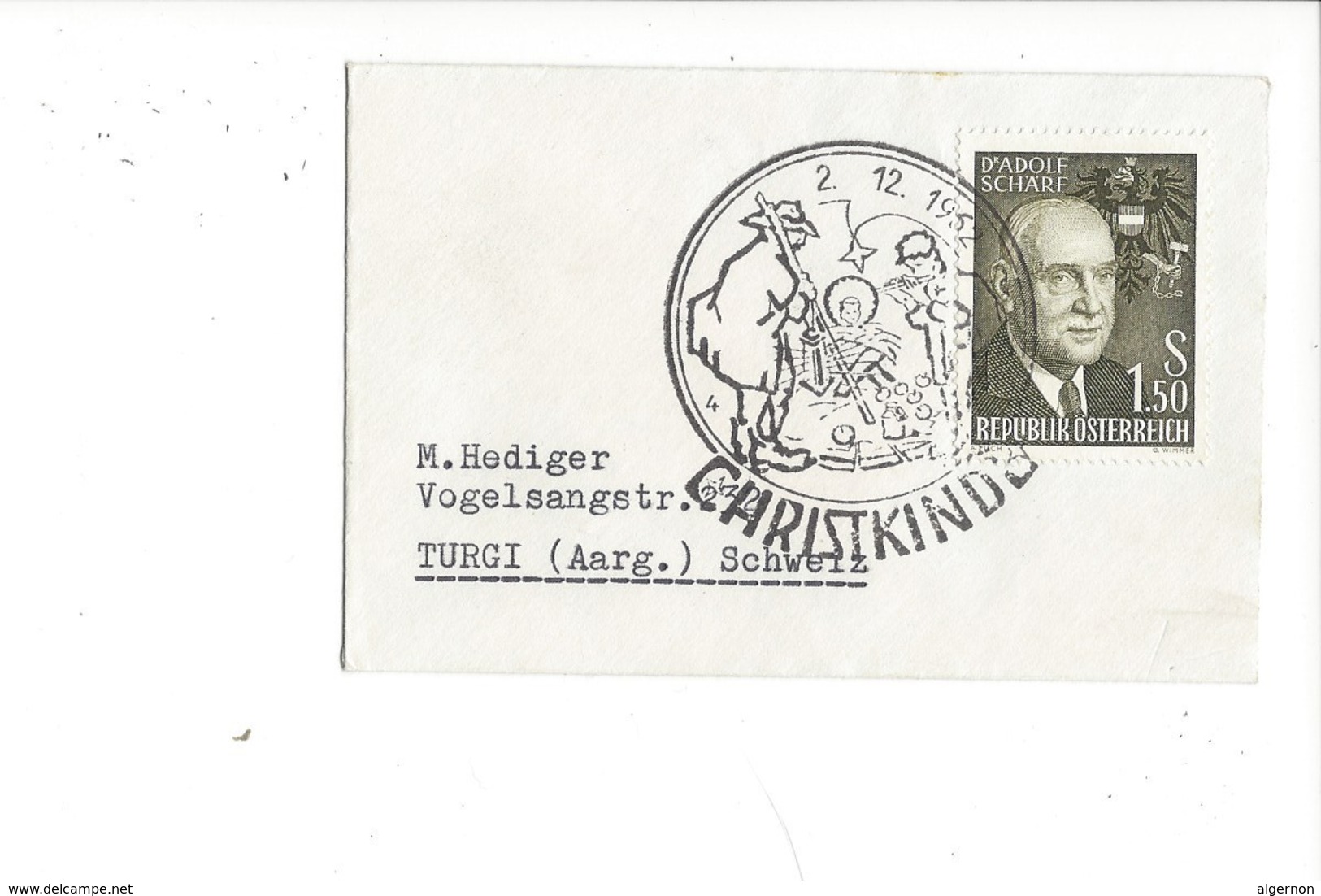 19034- Christkindl 1962 Cover 2.12.1962 Pour Turgi  Suisse - Noël