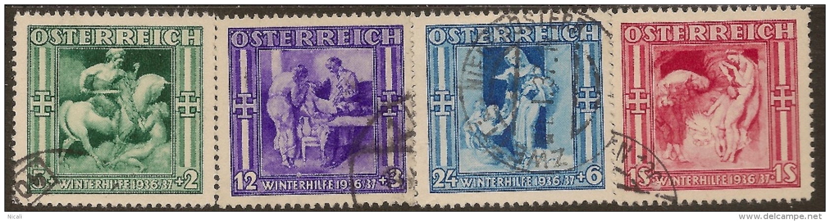 AUSTRIA 1936 Winter Relief SG 794-7 U #XA362 - Used Stamps