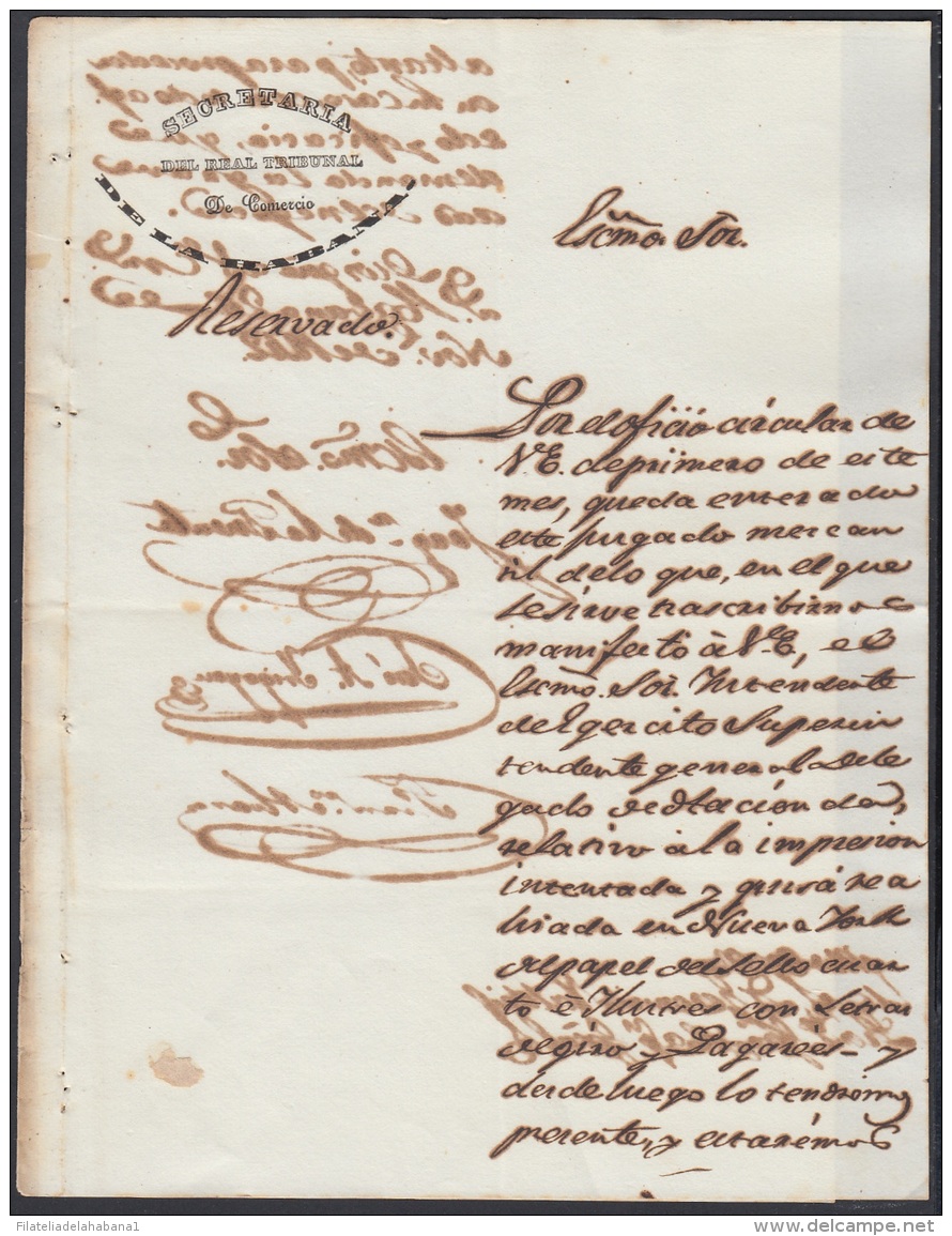 E4722 CUBA ESPAÑA SPAIN. 1842. SOBRE FALSIFICACION DE PAPEL SELLADO Y GIROS. REVENUE SEALLED PAPER FORGRY. - Historical Documents