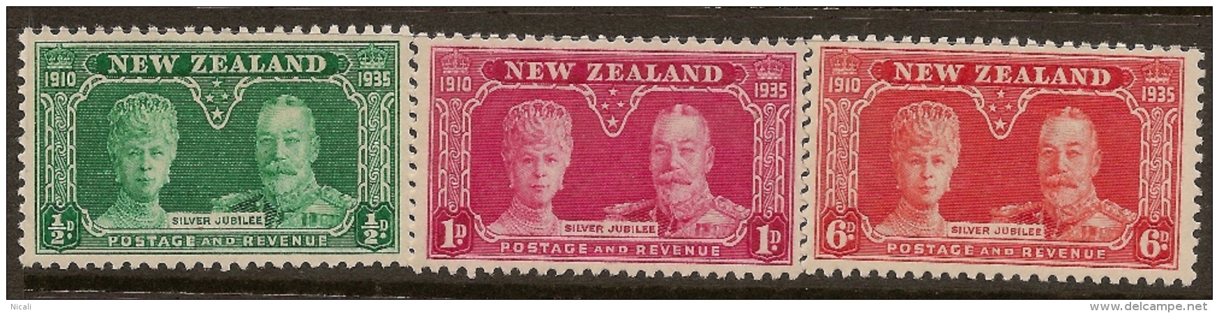NZ 1935 Silver Jubilee SG 573-5 UNHM #XJ41 - Unused Stamps