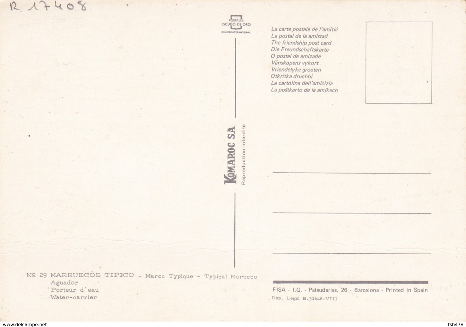 MAROC  Tipico---porteur D'eau--voir 2 Scans - Autres & Non Classés