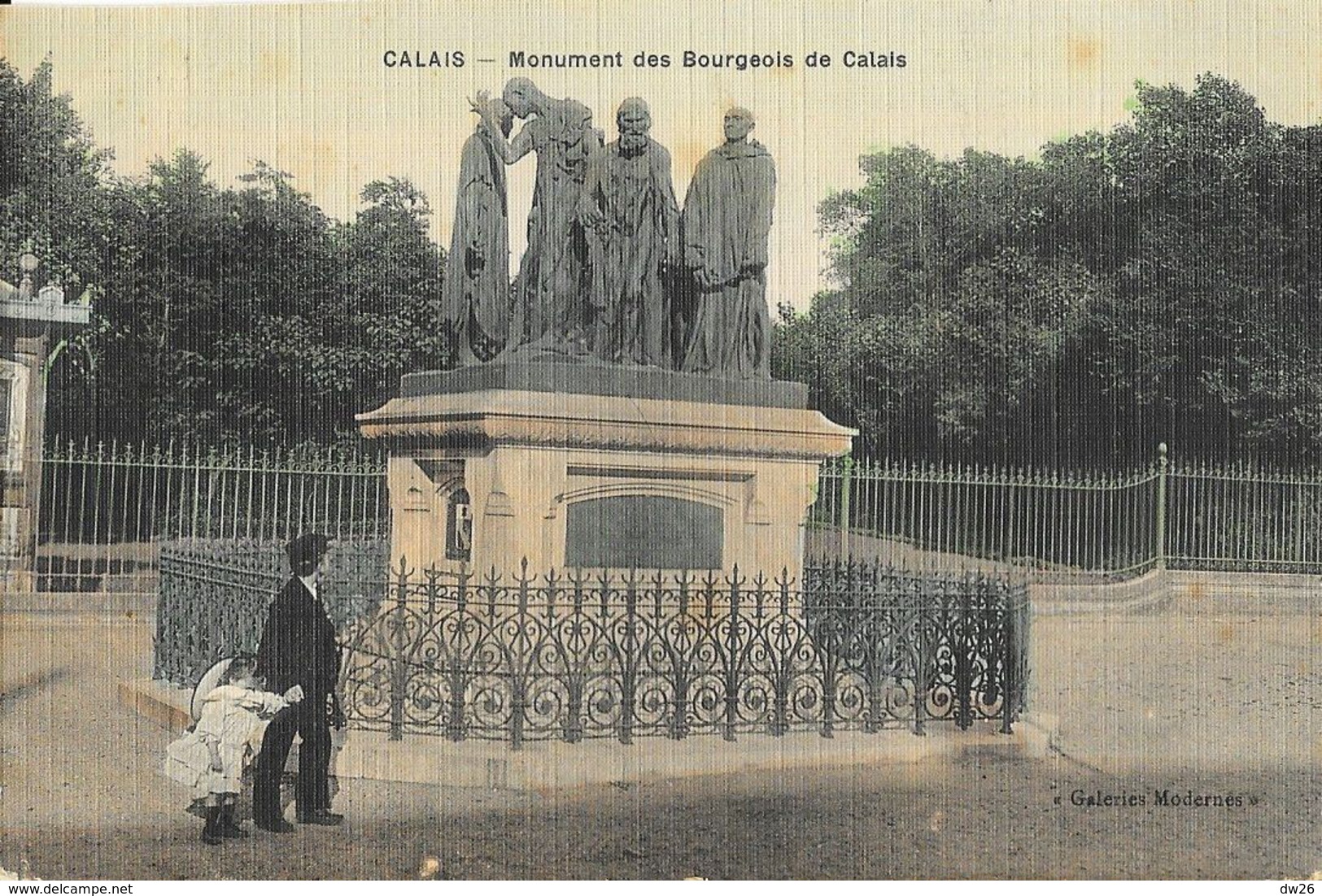 Calais - Monument Des Bourgeois De Calais - Edition Galeries Modernes - Carte Toilée, Colorisée, Non Circulée - Calais