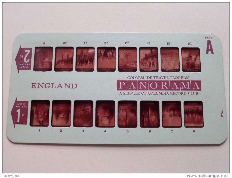 ENGLAND PANORAMA Card A ( Colorslide Travel Program Columbia Record Club / Zie Foto´s Voor Details ) ! - Lieux