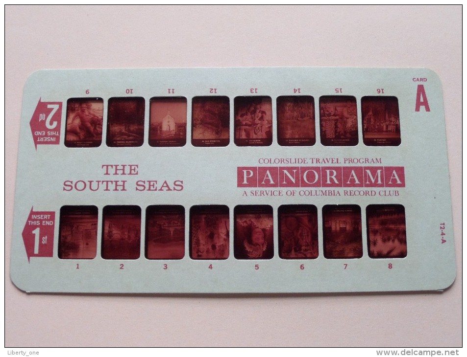 THE SOUTH SEAS PANORAMA Card A ( Colorslide Travel Program Columbia Record Club / Zie Foto´s Voor Details ) ! - Lieux