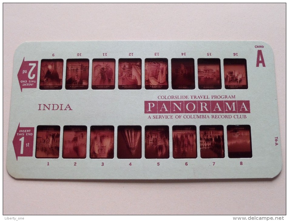 INDIA PANORAMA Card A ( Colorslide Travel Program Columbia Record Club / Zie Foto´s Voor Details ) ! - Lieux