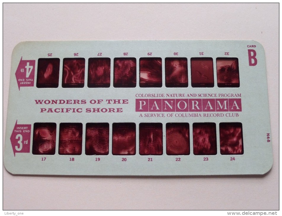 WONDERS OF THE PACIFIC SHORE PANORAMA Card B ( Colorslide Travel Columbia Record Club / Zie Foto´s Voor Details ) ! - Lieux