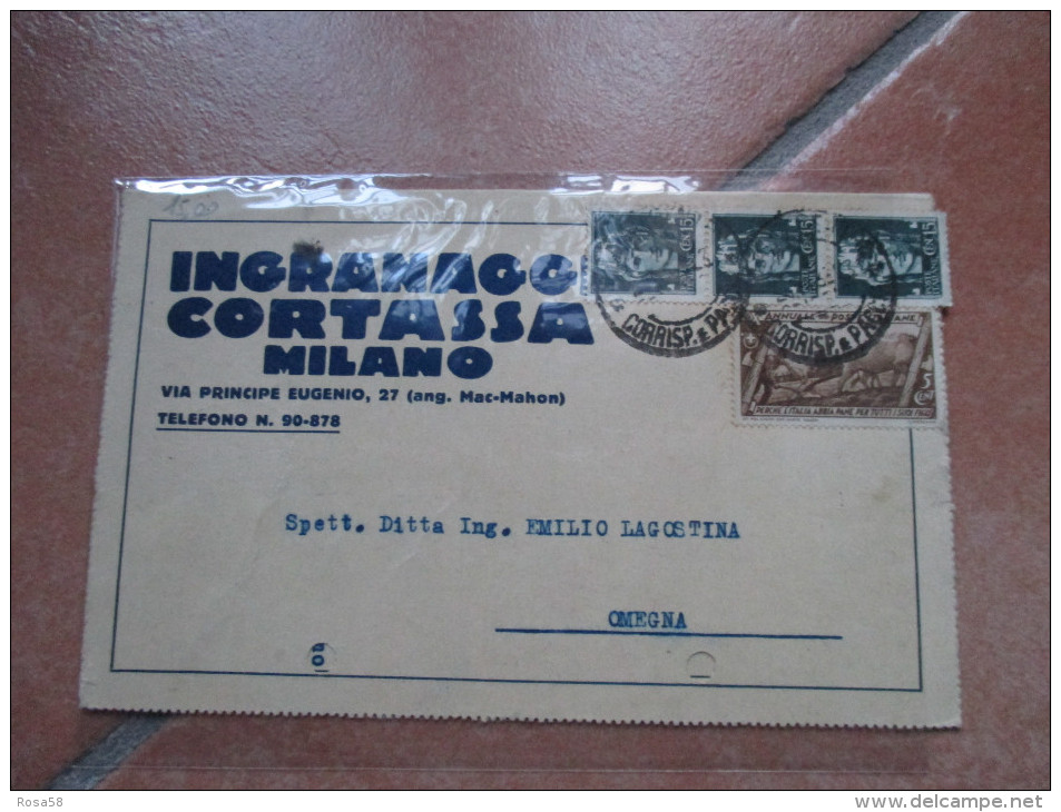 1933 5 Cent.Commemorativo + Cent.15 Imperiale X 3 Su DEpliant Ingranaggi CORTASSA Milano Ottimo TESTo Illustrazione - Storia Postale