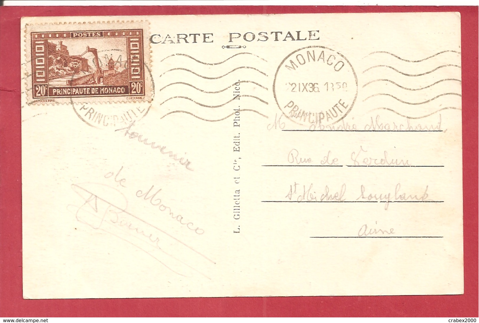 Y&T N°120  MONTE CARLO   Vers FRANCE  1936 VOIR LES 2 SCANS - Lettres & Documents