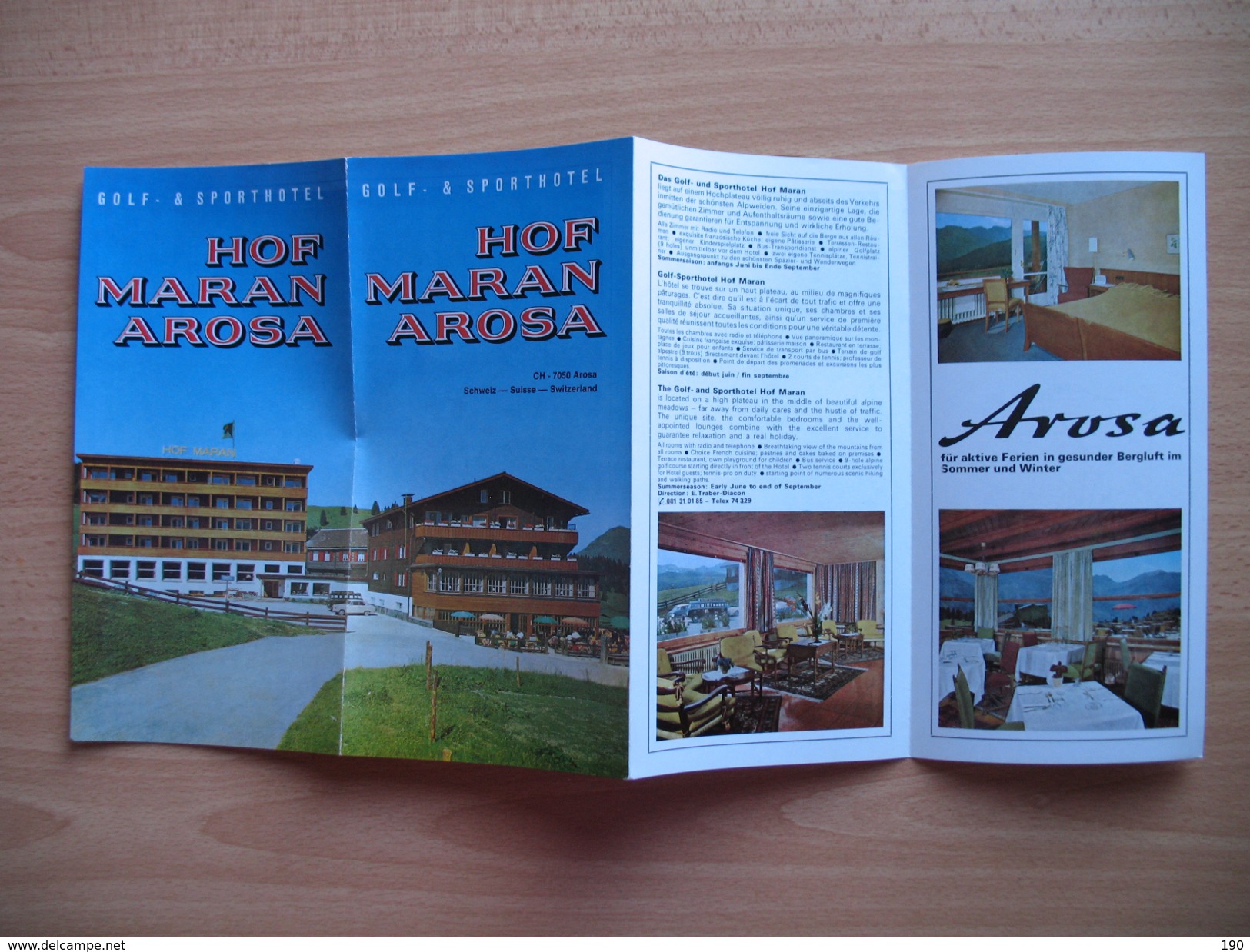 GOLF&SPORTHOTEL HOF MARAN,AROSA - Dépliants Turistici