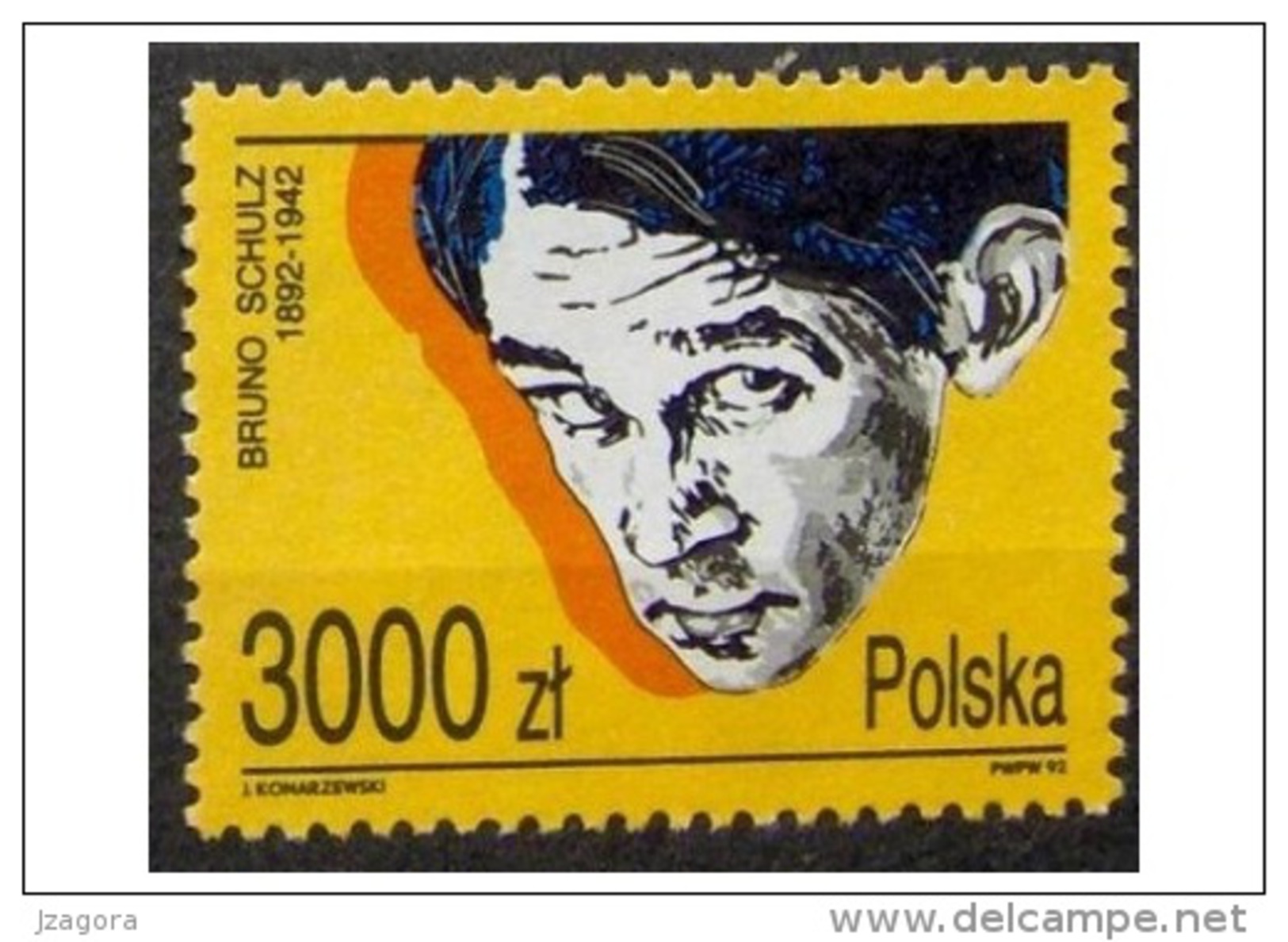 LITERATURE WRITER ÉCRIVAIN SCHRIFTSTELLER BRUNO SCHULZ  POLAND  POLEN POLOGNE 1992 MI 3400 MNH JUDAICA - Schriftsteller