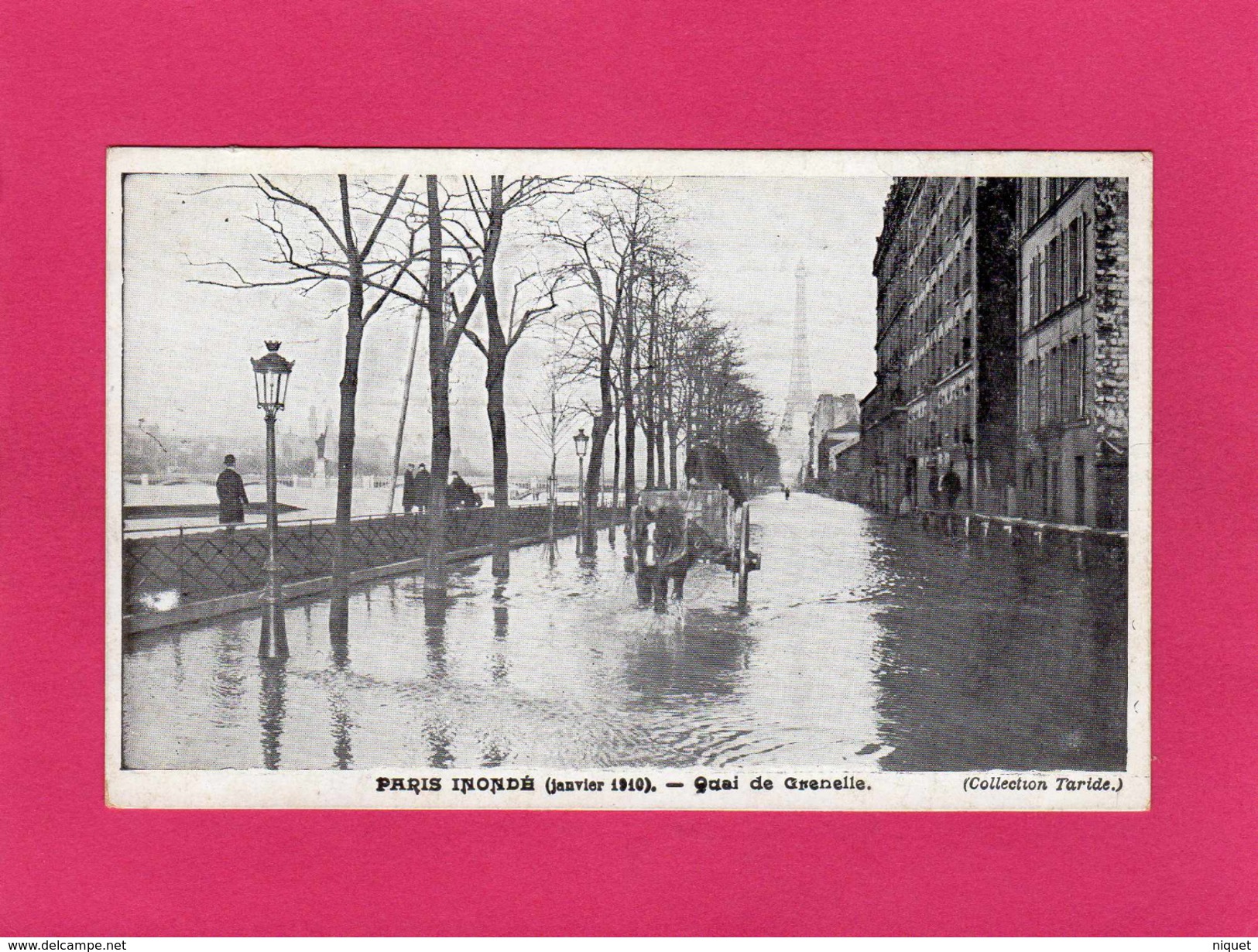 PARIS Inondé (janvier 1910), Quai De Grenelle, Animée, Charrette,  (Taride) - Inondations De 1910