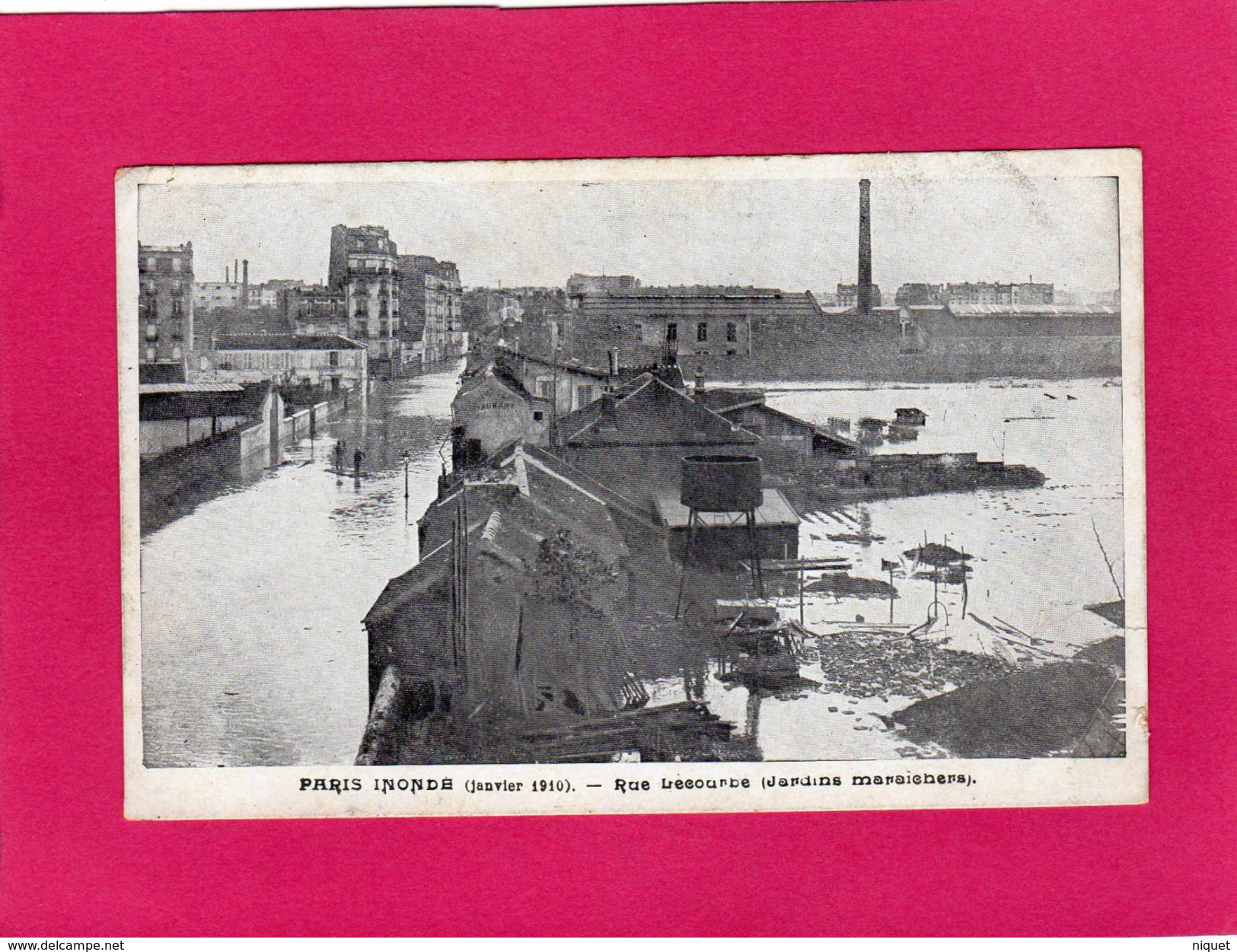 PARIS Inondé (janvier 1910), Rue Lecourbe (jardins Maraîchers) - Inondations De 1910