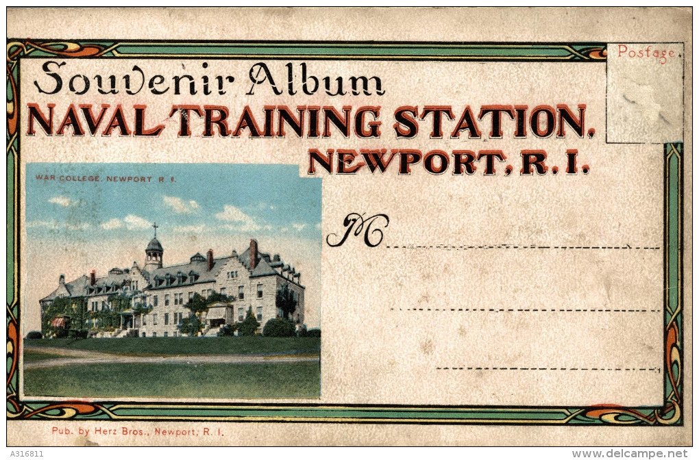 PREMEIRE CARTE A LBUM  NAVAL TRAINING STATION  NEWPORT R I - Newport News