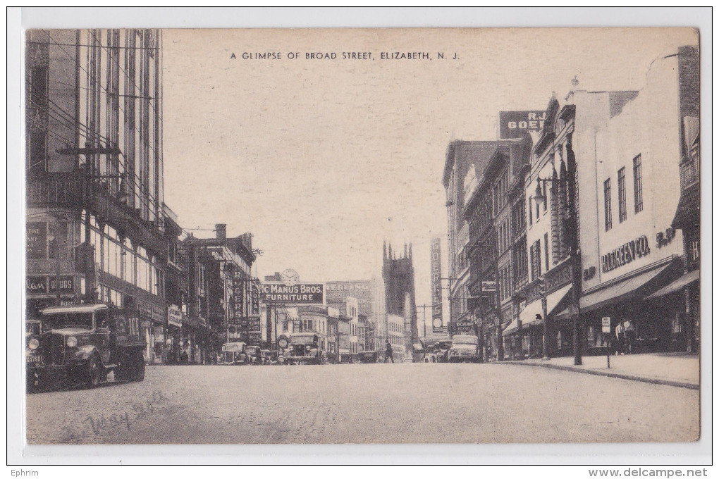 ELIZABETH (New Jersey) - A Glimpse Of Broad Street - Ice Truck - Goerkes - Elizabeth