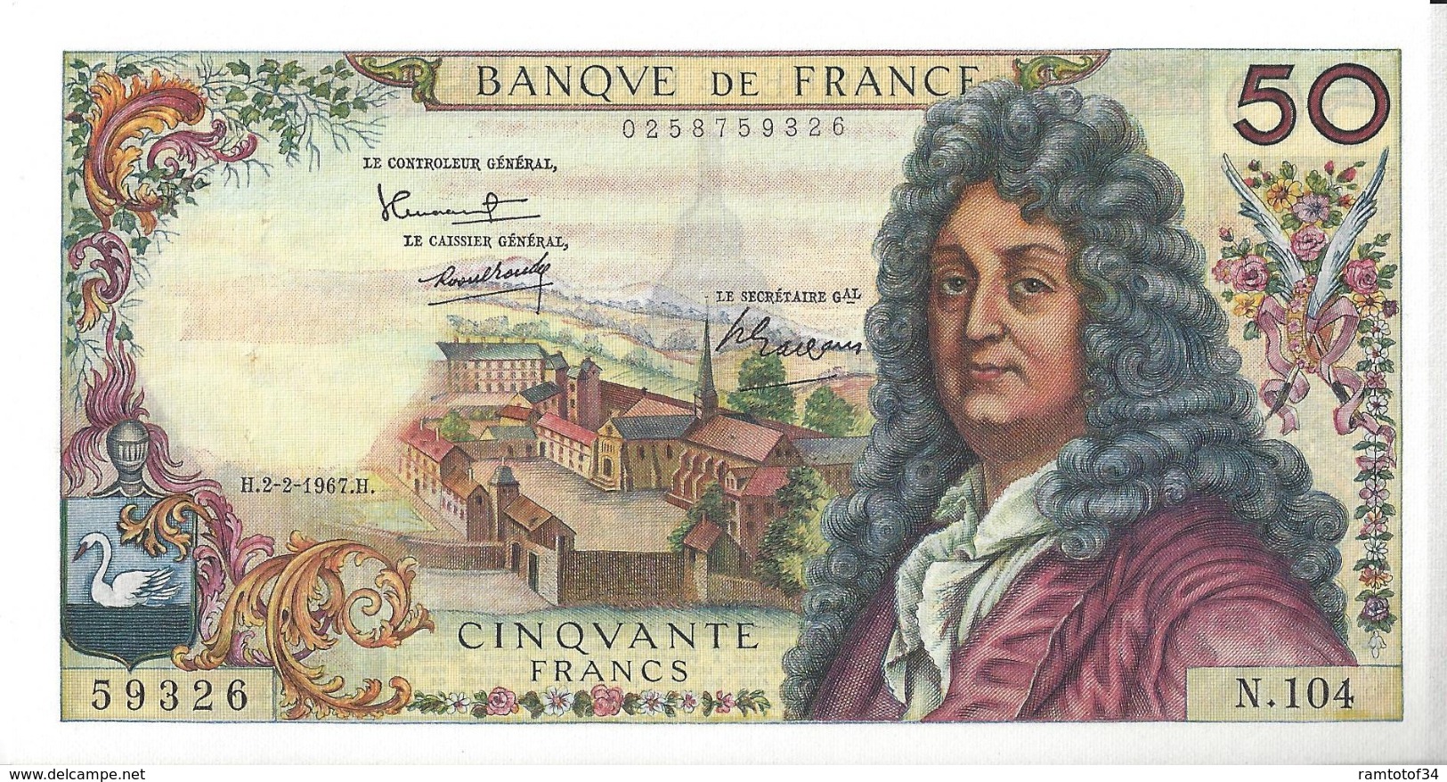 FRANCE - 50 Francs Racine 2-2-1967 - 50 F 1962-1976 ''Racine''