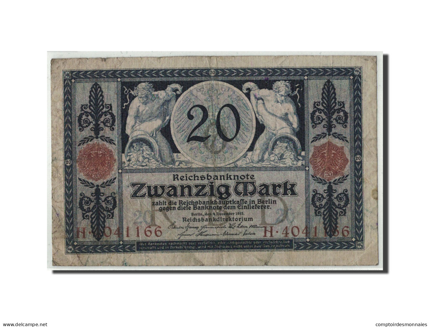 Billet, Allemagne, 20 Mark, 1915, 1915-11-04, KM:63, B+ - 20 Mark