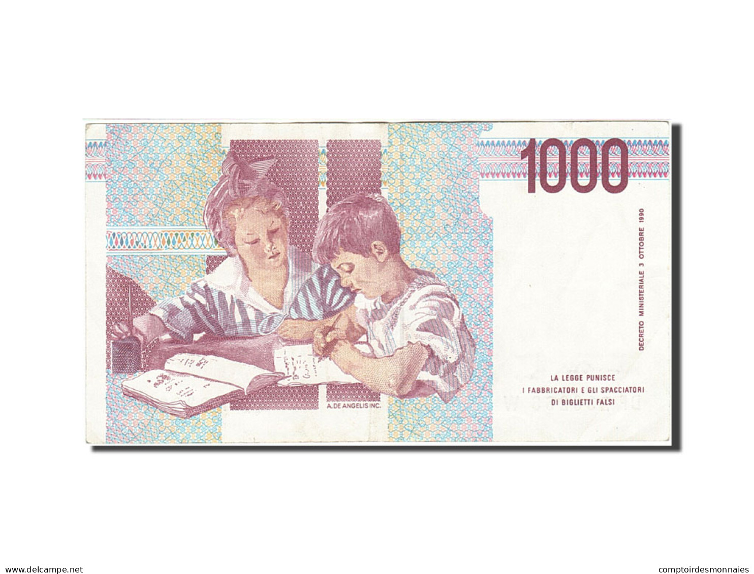 Billet, Italie, 1000 Lire, 1990-1994, 1990, KM:114c, TTB - 1000 Lire