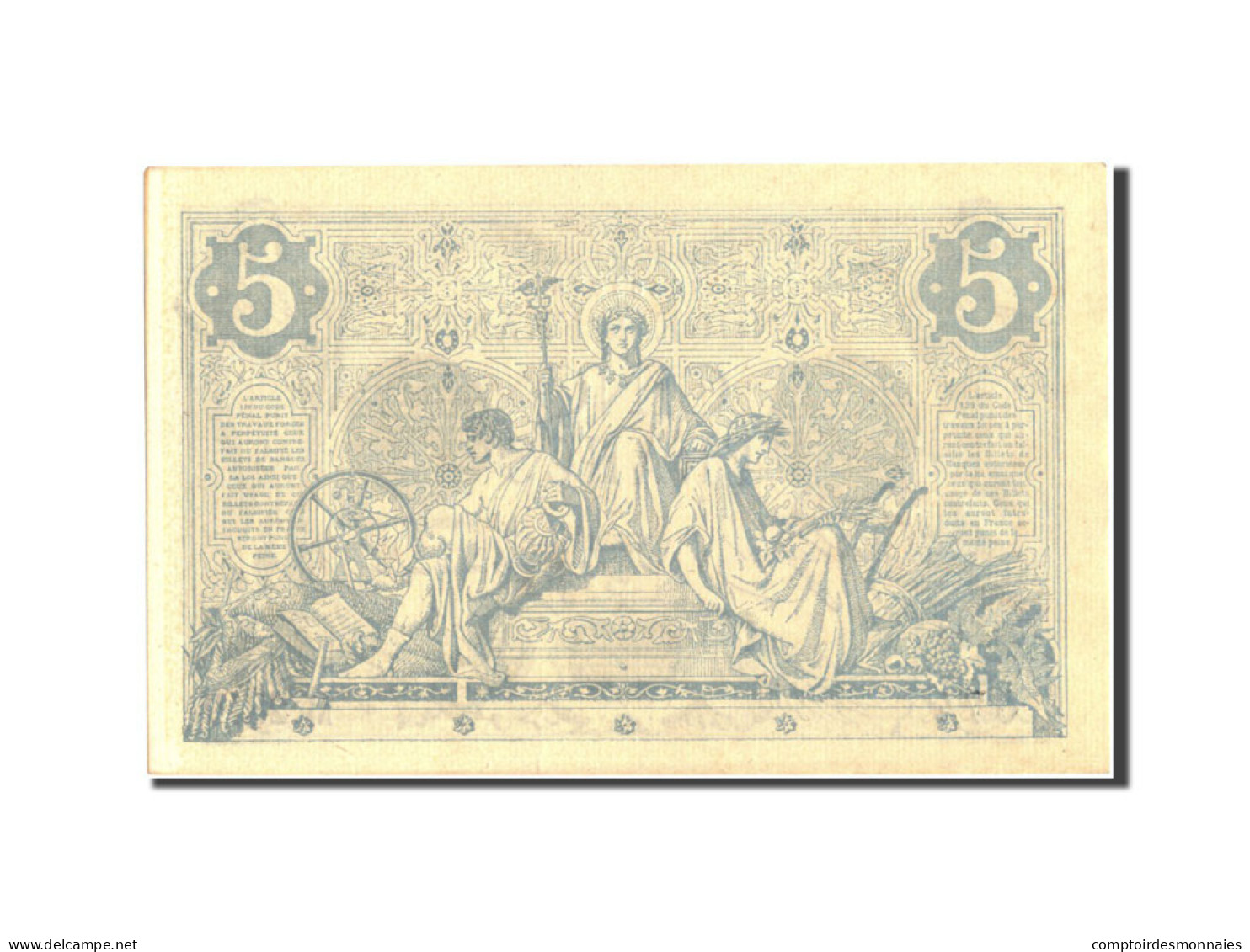 Billet, France, 5 Francs, 5 F 1871-1874 ''Noir'', 1873, 1873-07-10, SUP+ - 5 F 1871-1874 ''Noir''