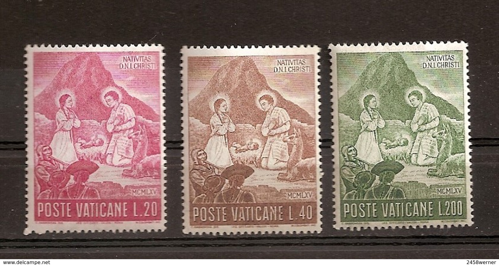 Vatikan 1965, Nr. 487-489, Weihnachten, Heilige Familie In Peruanischer Landestracht Vor Machu Picchu Postfrisch Mnh ** - Nuevos