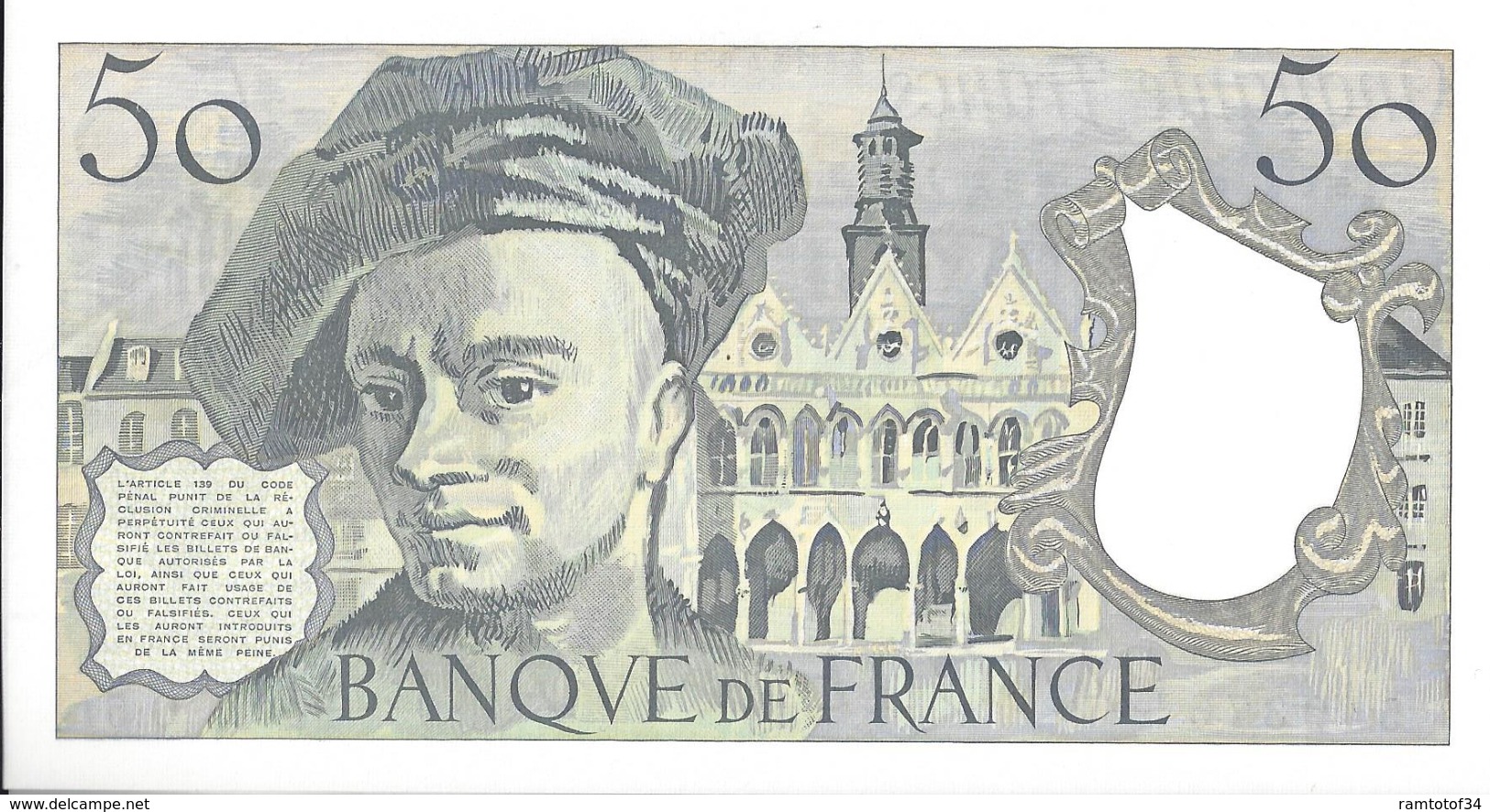 FRANCE - 50 Francs Quentin De La Tour 1988 - 50 F 1976-1992 ''Quentin De La Tour''