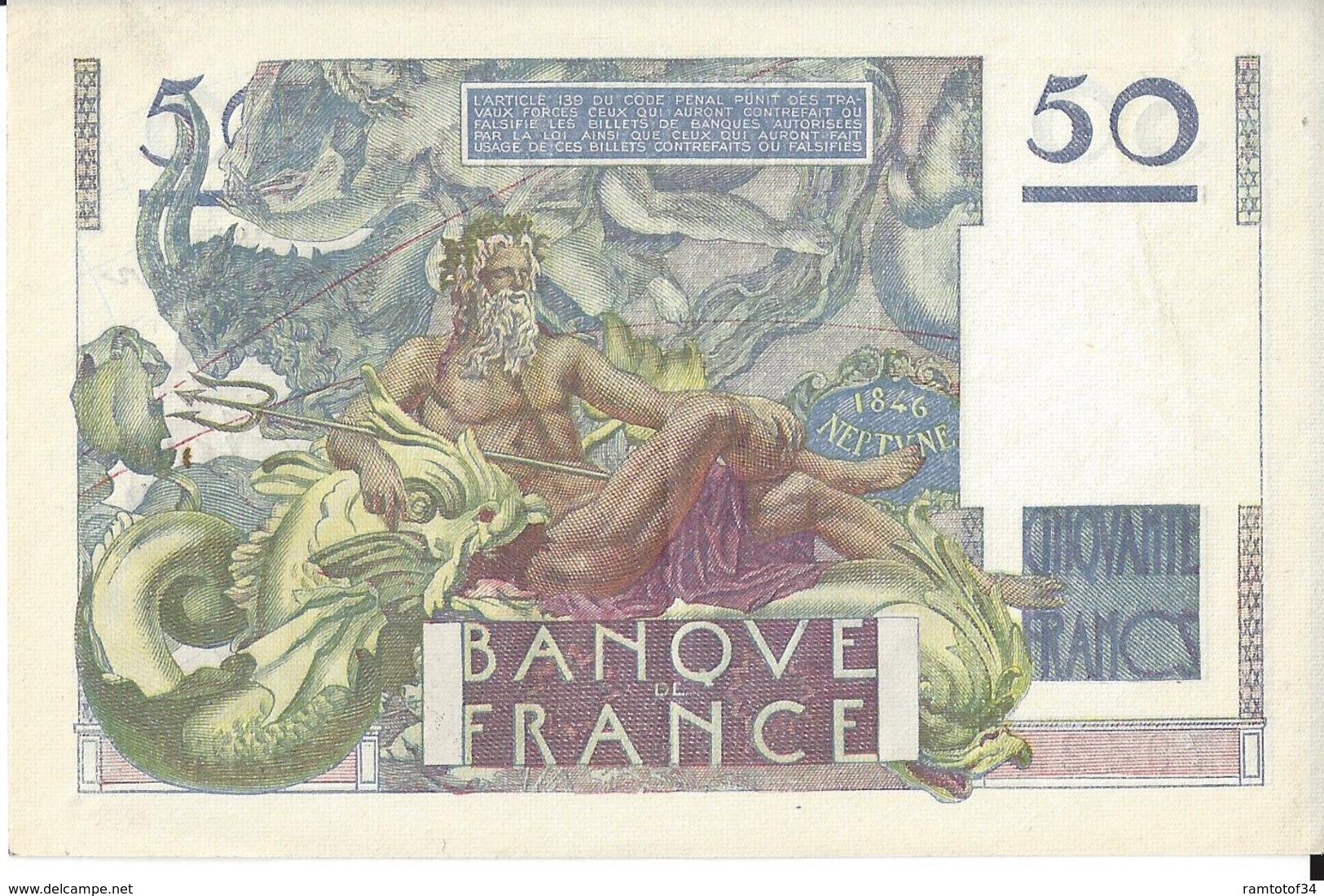 FRANCE - 50 Francs Le Verrier 29- 6-1950 F - 50 F 1946-1951 ''Le Verrier''