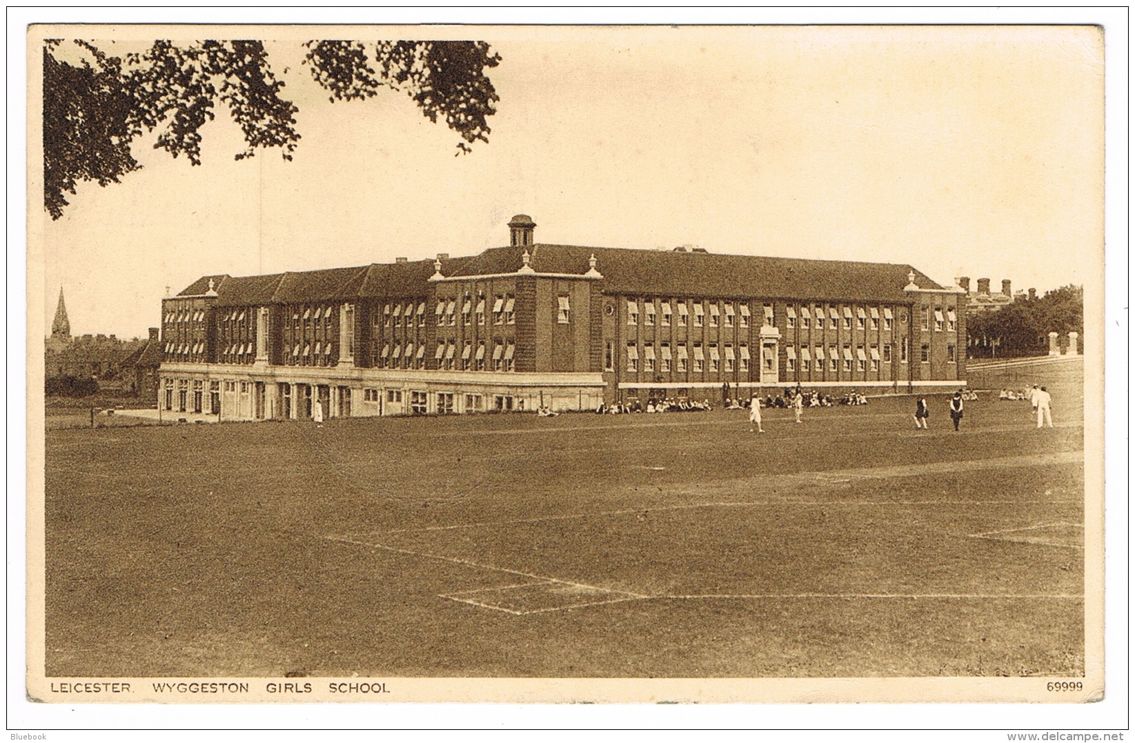 RB 1132 - 1935 Postcard Wyggeston Wigston Girls School - Leicester Slogan British Industries Fair London - Leicester