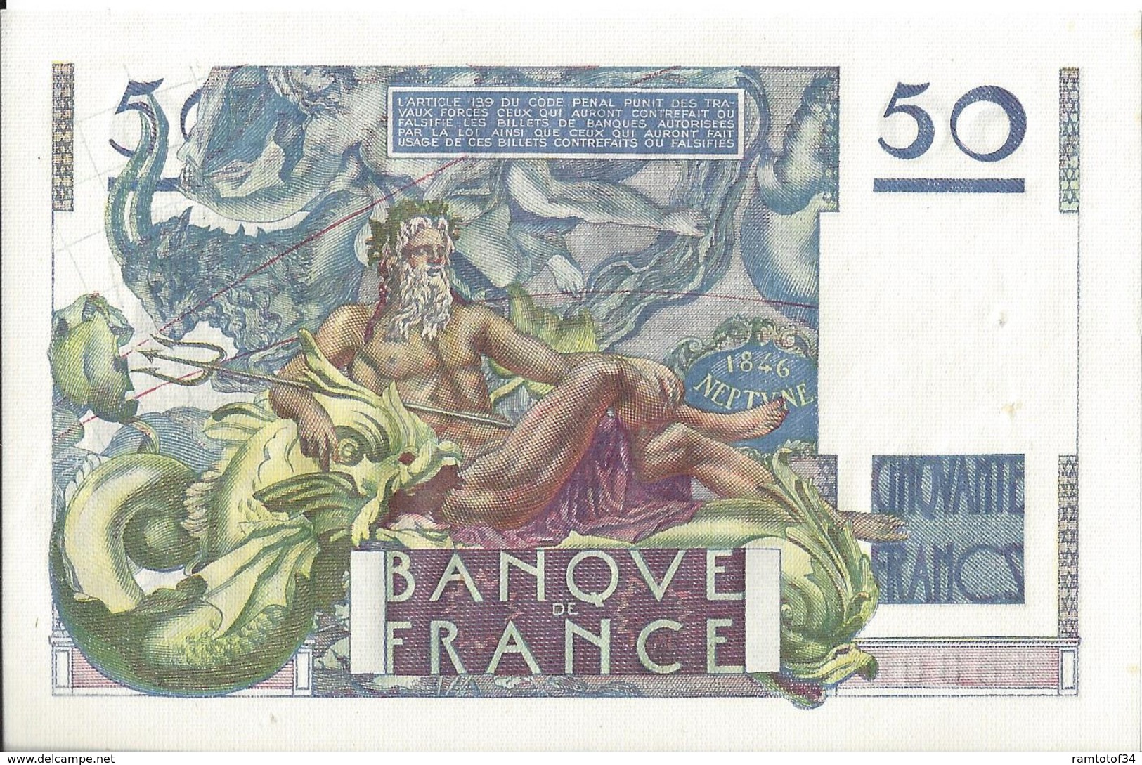 FRANCE - 50 Francs Le Verrier 2- 5-1946 A - 50 F 1946-1951 ''Le Verrier''