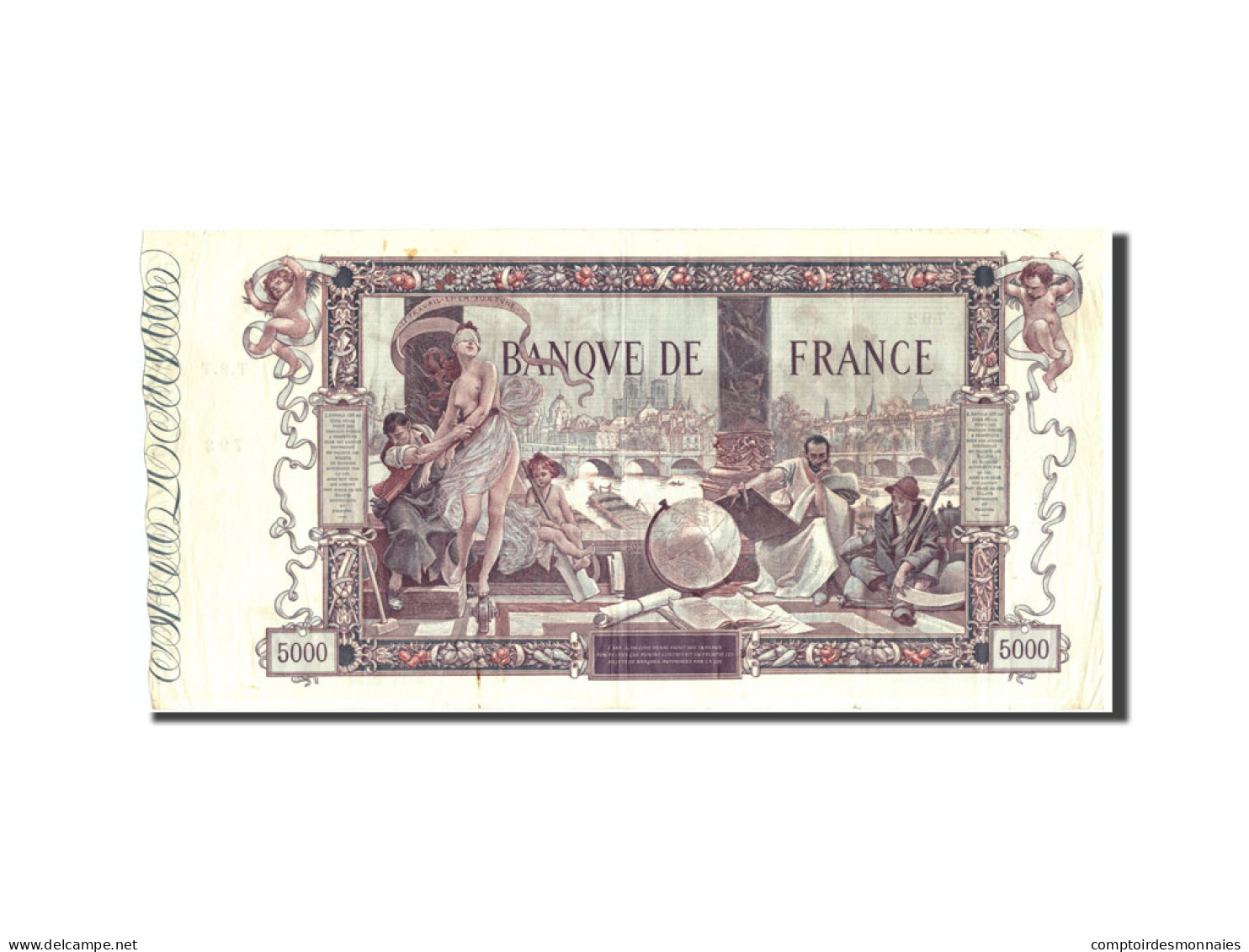 Billet, France, 5000 Francs, 5 000 F 1918 ''Flameng'', 1918, 1918-01-03, TTB - 5 000 F 1918 ''Flameng''