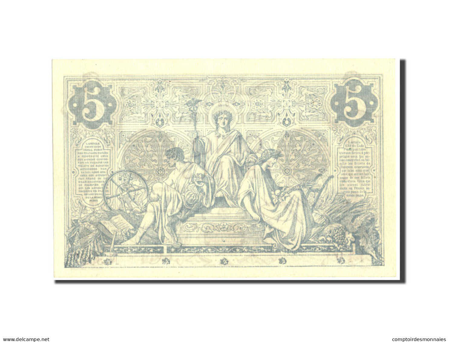 Billet, France, 5 Francs, 5 F 1871-1874 ''Noir'', 1873, 1873-10-08, SUP+ - 5 F 1871-1874 ''Noir''