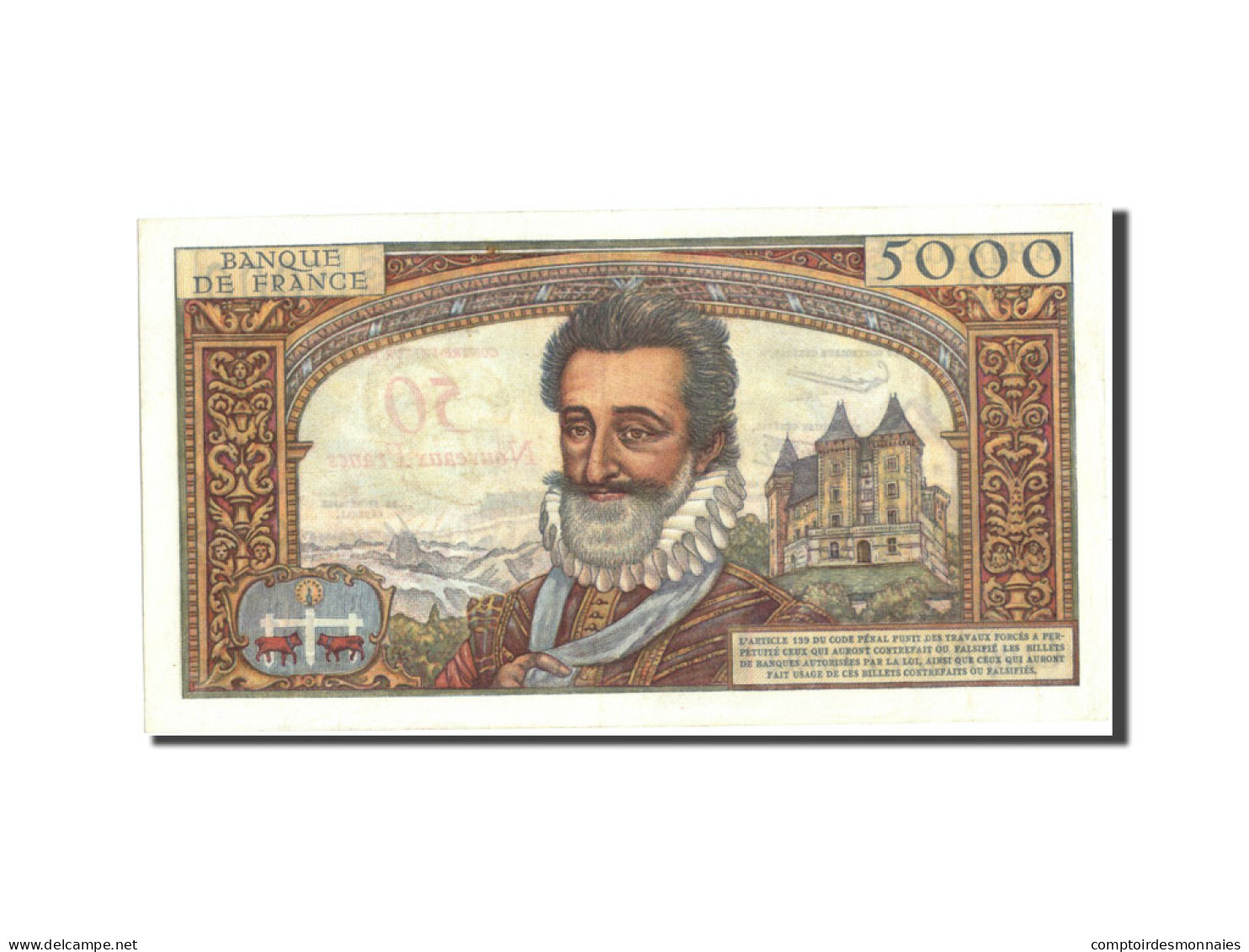 Billet, France, 50 Nouveaux Francs On 5000 Francs, 1955-1959 Overprinted With - 1955-1959 Surchargés En Nouveaux Francs