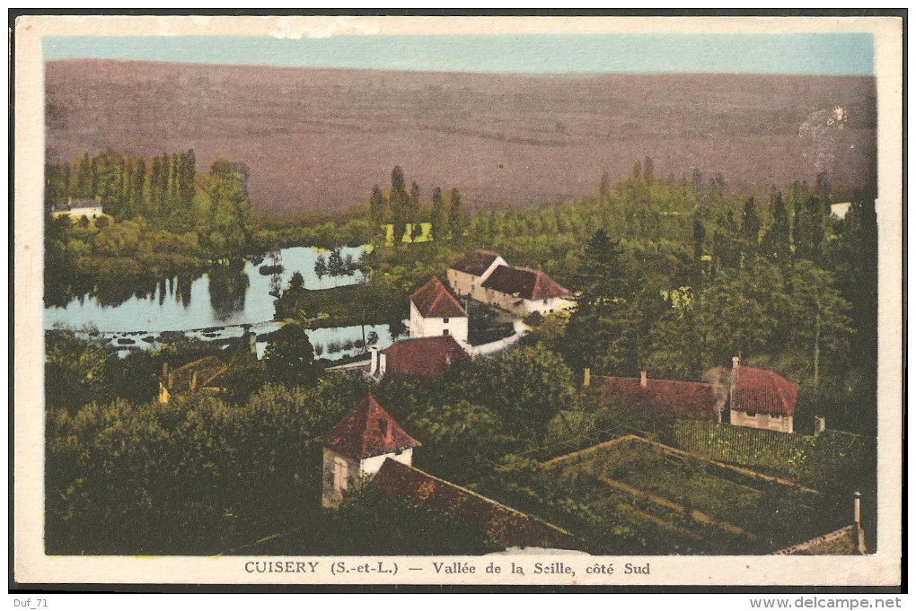 71 Cuisery Vallée De La Seille Côté Sud, Colorisée, CIM Combier Mâcon, A Voyagé Sous Enveloppe Aux Environs De 1936 - Autres & Non Classés