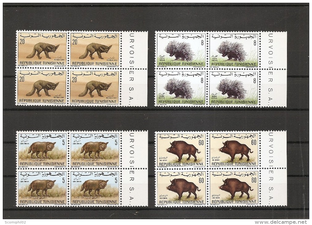 Animaux ( Lot De Timbres De Tunisie En Blocs De 4 XXX -MNH) - Other & Unclassified