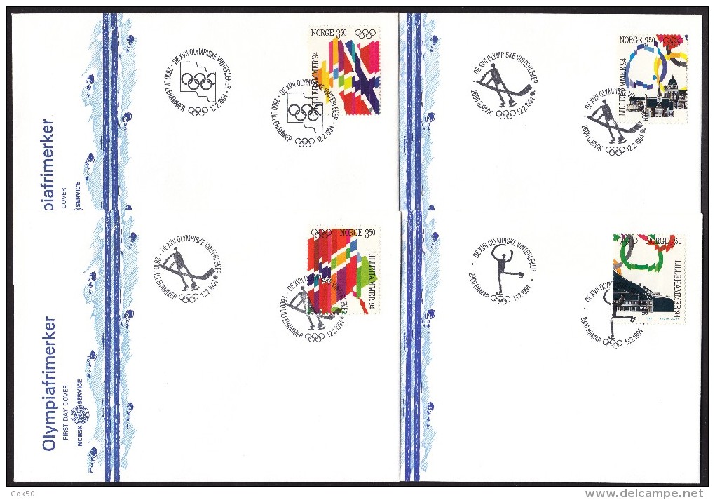 NORWAY - 12.2. - 27.2.94 «XVII Olympic Winter Games» Complete Garniture 16 Covers (4 Scans) - Hiver 1994: Lillehammer