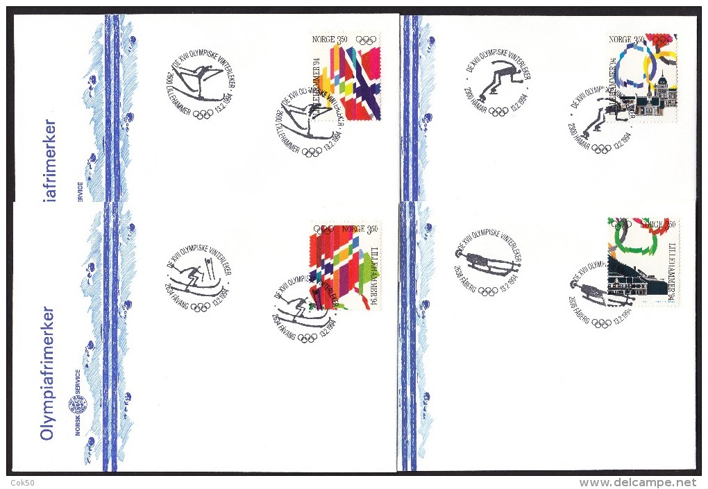 NORWAY - 12.2. - 27.2.94 «XVII Olympic Winter Games» Complete Garniture 16 Covers (4 Scans) - Winter 1994: Lillehammer