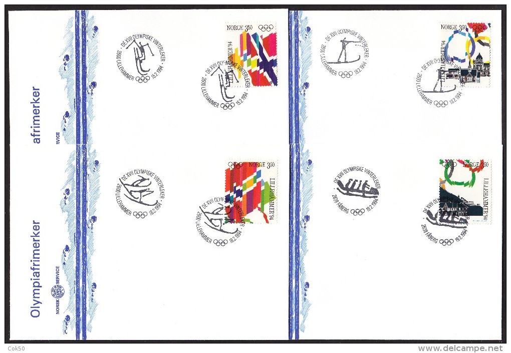 NORWAY - 12.2. - 27.2.94 «XVII Olympic Winter Games» Complete Garniture 16 Covers (4 Scans) - Winter 1994: Lillehammer