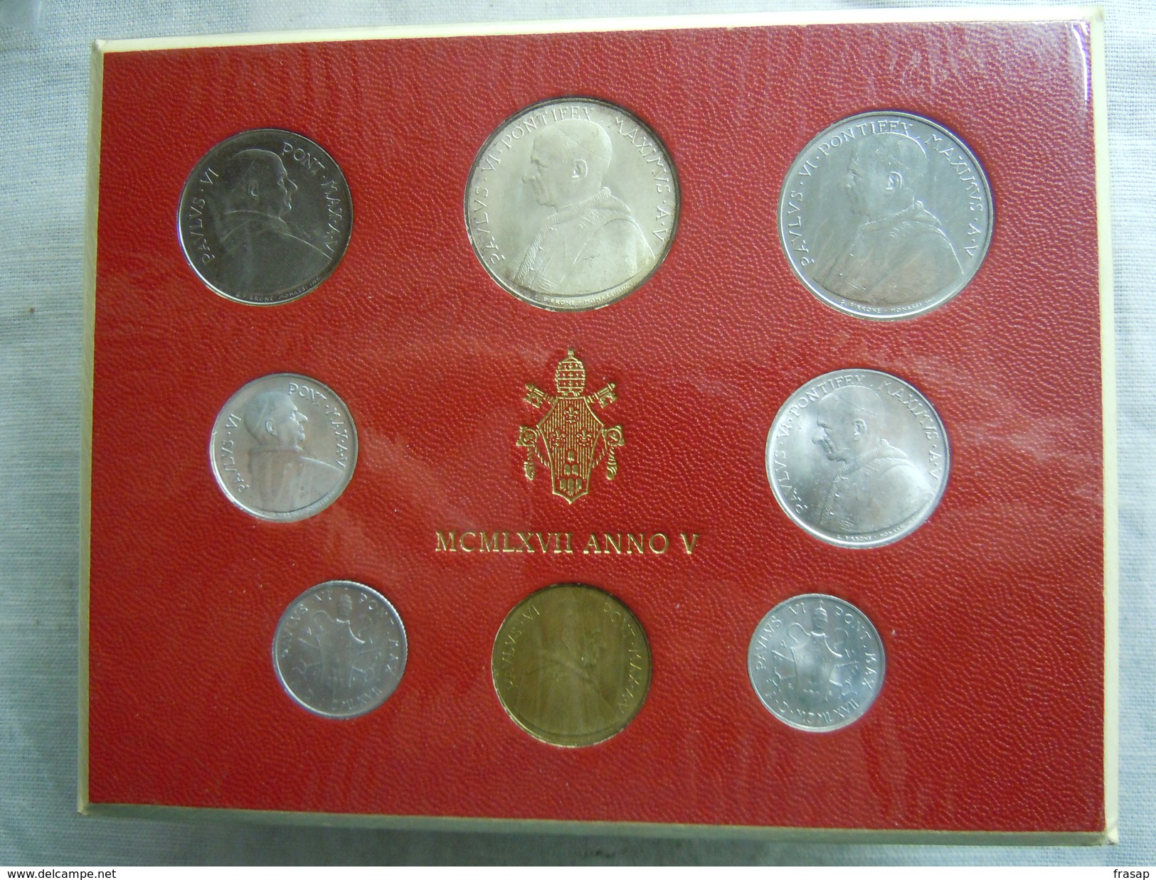 VATICAN CITY 1967 Paul VI ( V Year) Coin FOLDER - Unc 500 Lire  SILVER RARE - Vatican