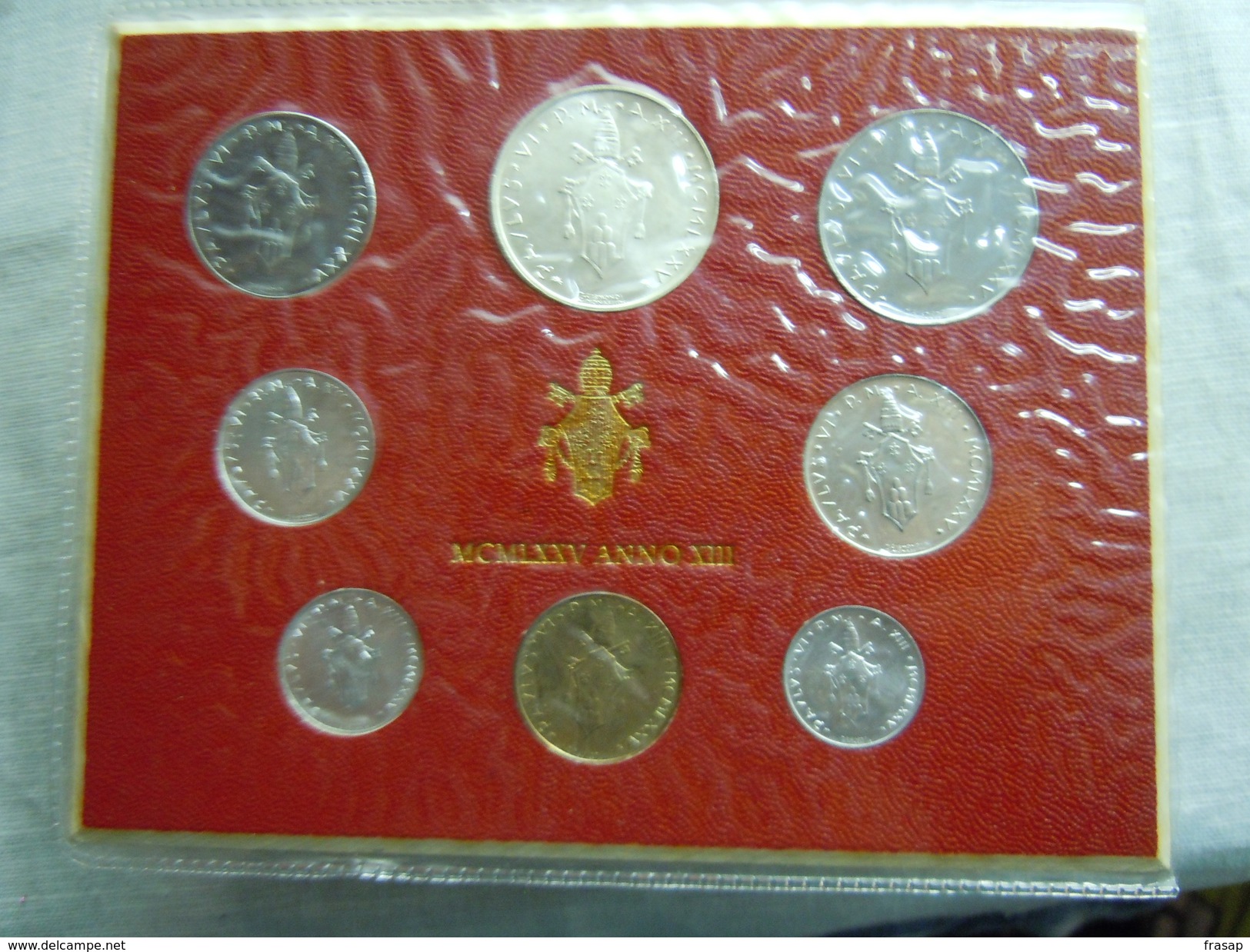 VATICAN CITY 1975 Paul VI ( XIII Year) Coin FOLDER - Unc 500 Lire  SILVER RARE - Vatican