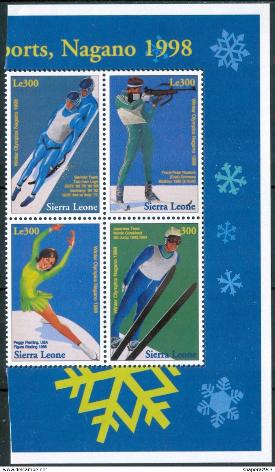 1997 Sierra Leone "Nagano" Giochi Olimpici D'inverno Olympic Winter Games Jeux Olympiques D'hiver Full Set MNH** RR46 - Winter 1998: Nagano