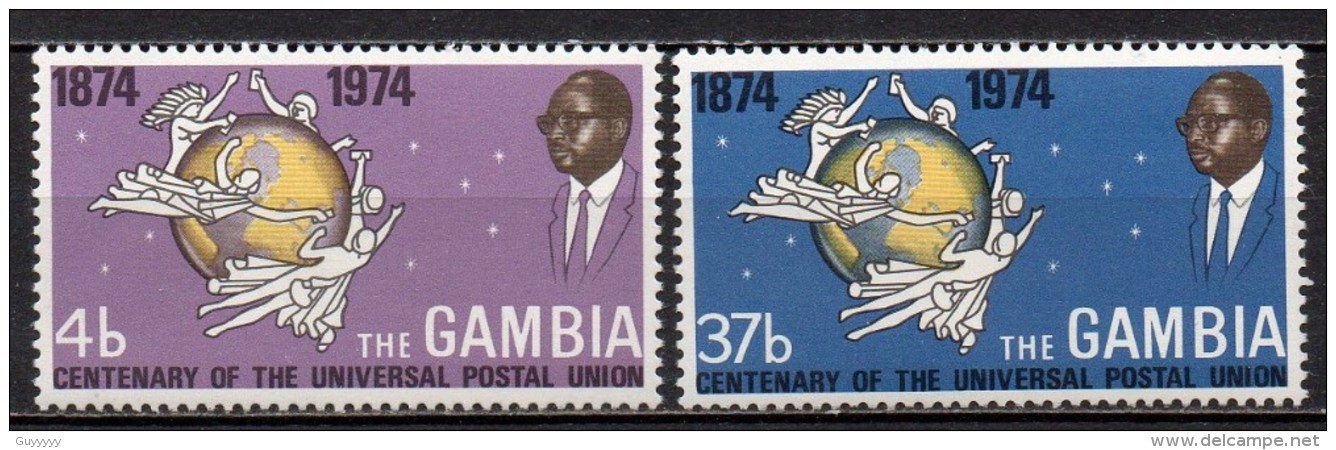 Gambie - 1974 - N° Yvert : 293 & 294 ** - Centenaire De L'UPU - Gambie (1965-...)